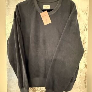 Paper Label Crew Neck Sweater NAVY
